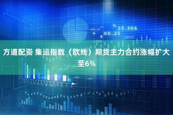 方道配资 集运指数（欧线）期货主力合约涨幅扩大至6%