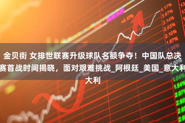 金贝街 女排世联赛升级球队名额争夺！中国队总决赛首战时间揭晓，面对艰难挑战_阿根廷_美国_意大利