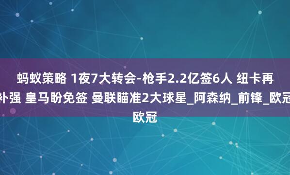 蚂蚁策略 1夜7大转会-枪手2.2亿签6人 纽卡再补强 皇马盼免签 曼联瞄准2大球星_阿森纳_前锋_欧冠