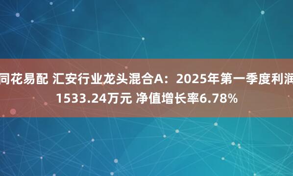 同花易配 汇安行业龙头混合A：2025年第一季度利润1533.24万元 净值增长率6.78%
