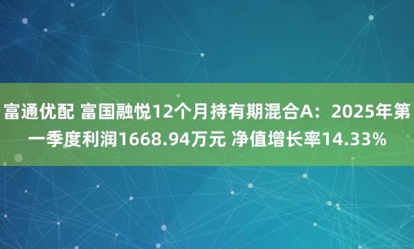 富通优配 富国融悦12个月持有期混合A：2025年第一季度利润1668.94万元 净值增长率14.33%